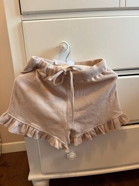 Princess Polly Beige Ruffle Lounge Shorts